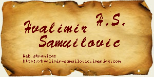 Hvalimir Samuilović vizit kartica